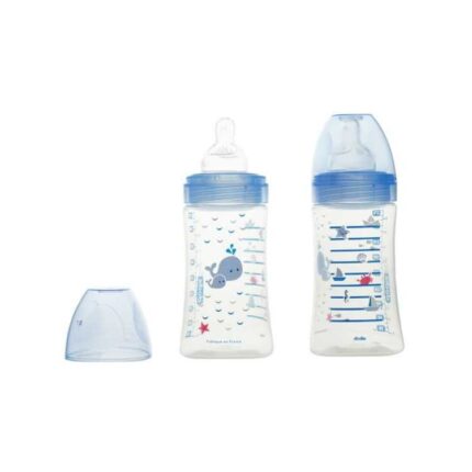 DODIE BIBERON ANTI COLIQUE TETINE PLATE+ 270ML MER 0-6 MOIS