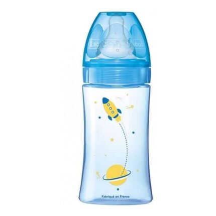 DODIE BIBERON ANTI COLIQUE TETINE RONDE 3 VITESSES + 270ML BLEU 0-6 M