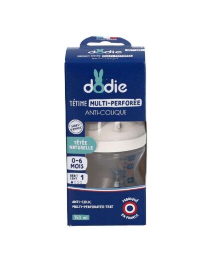 DODIE BIBERON TETINE MULTI PERFOREE ANTI COLIQUE 150 ML 0-6MOIS+ DEBIT 1 ROSE